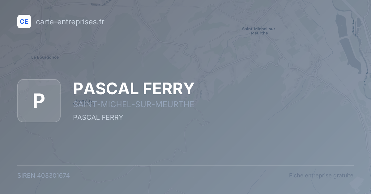 PASCAL FERRY — 403301674 — fiche entreprise