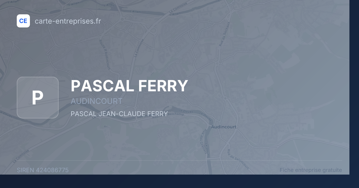 PASCAL FERRY — 424086775 — fiche entreprise