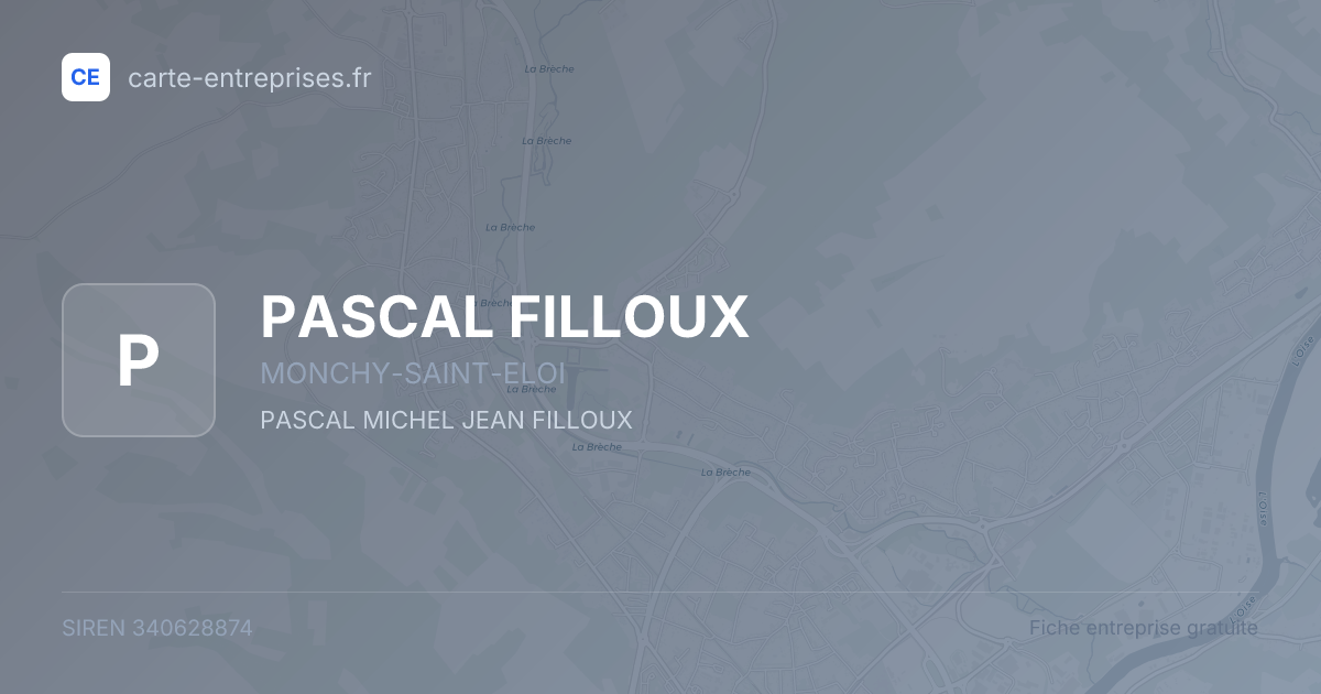 PASCAL FILLOUX — 340628874 — fiche entreprise