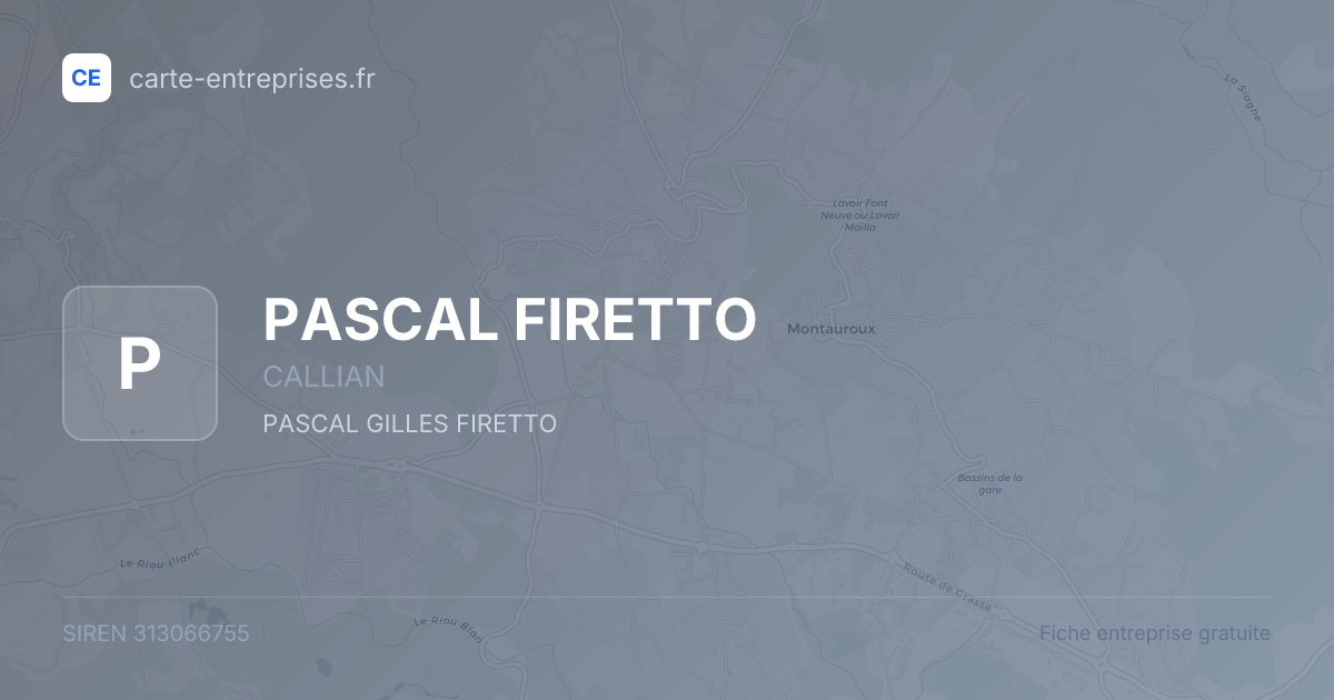 PASCAL FIRETTO — 313066755 — fiche entreprise
