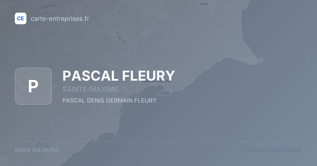 PASCAL FLEURY — 314290156 — fiche entreprise
