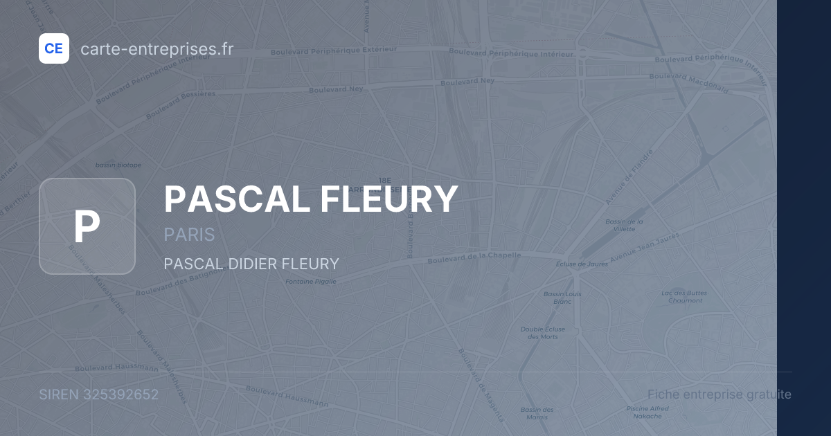PASCAL FLEURY — 325392652 — fiche entreprise