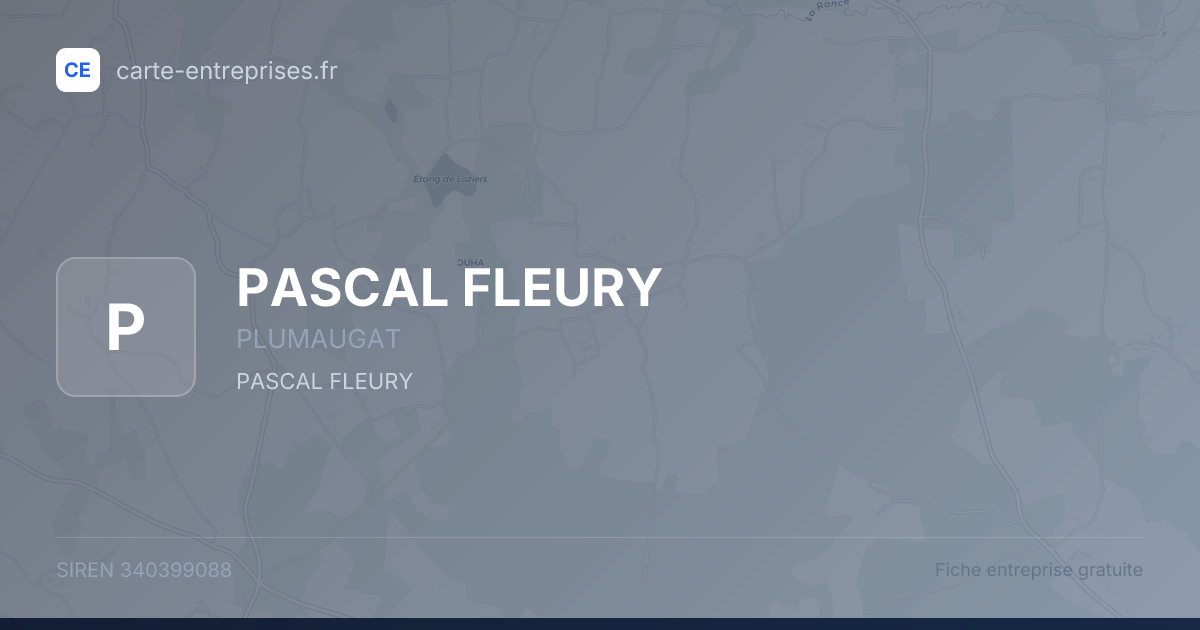 PASCAL FLEURY — 340399088 — fiche entreprise