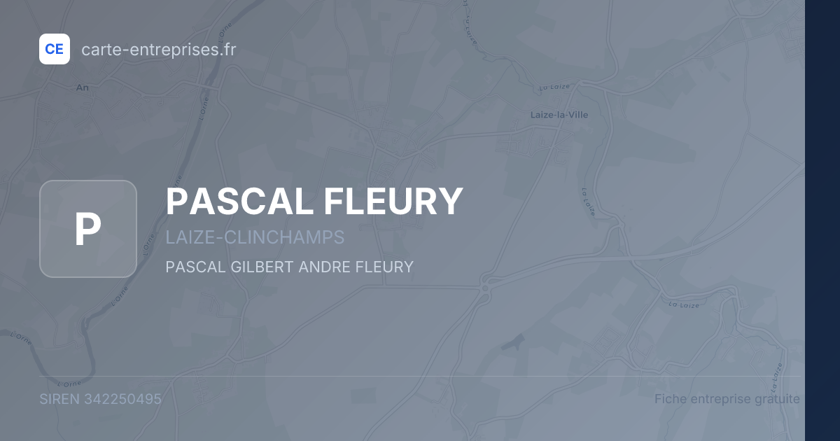 PASCAL FLEURY — 342250495 — fiche entreprise