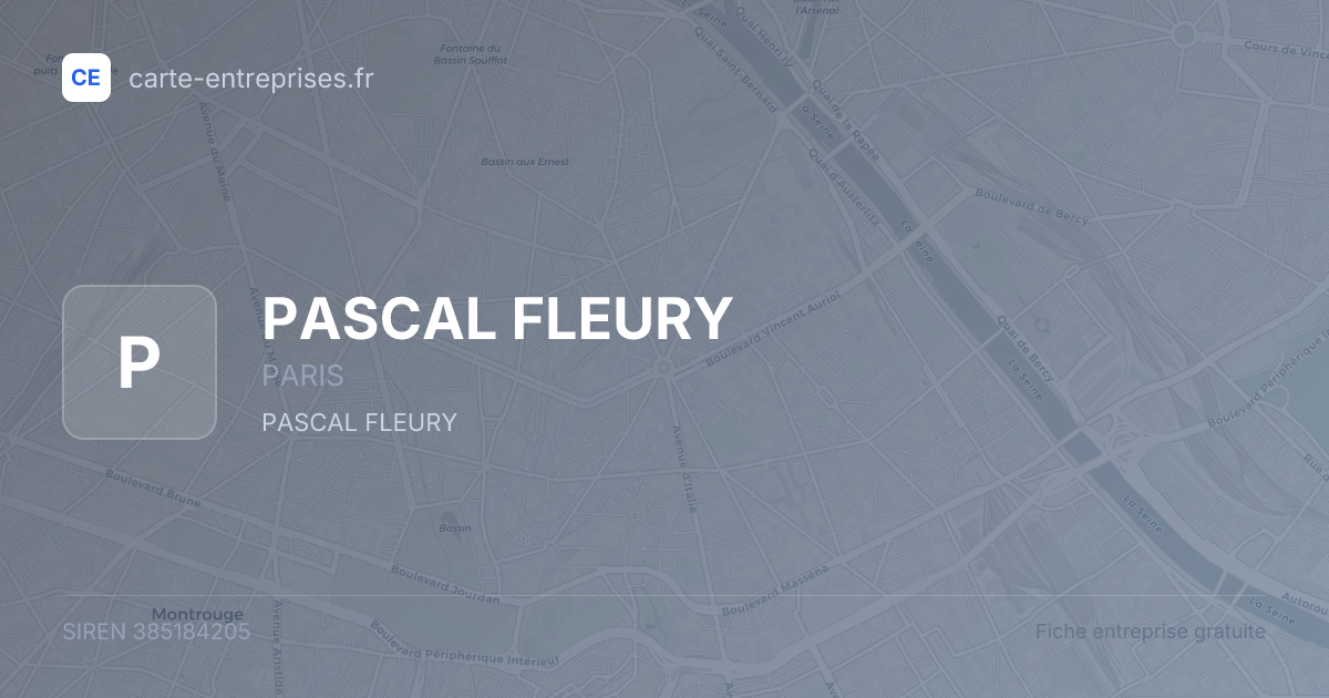 PASCAL FLEURY — 385184205 — fiche entreprise