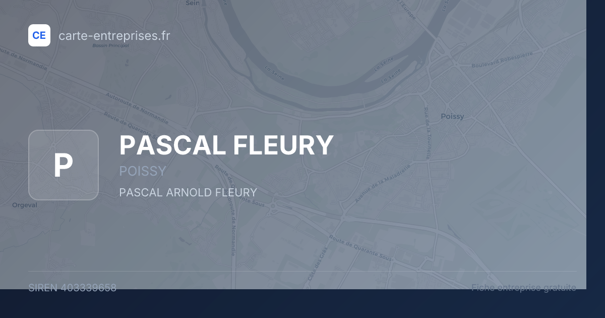 PASCAL FLEURY — 403339658 — fiche entreprise