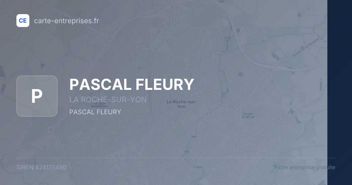 PASCAL FLEURY — 424173490 — fiche entreprise