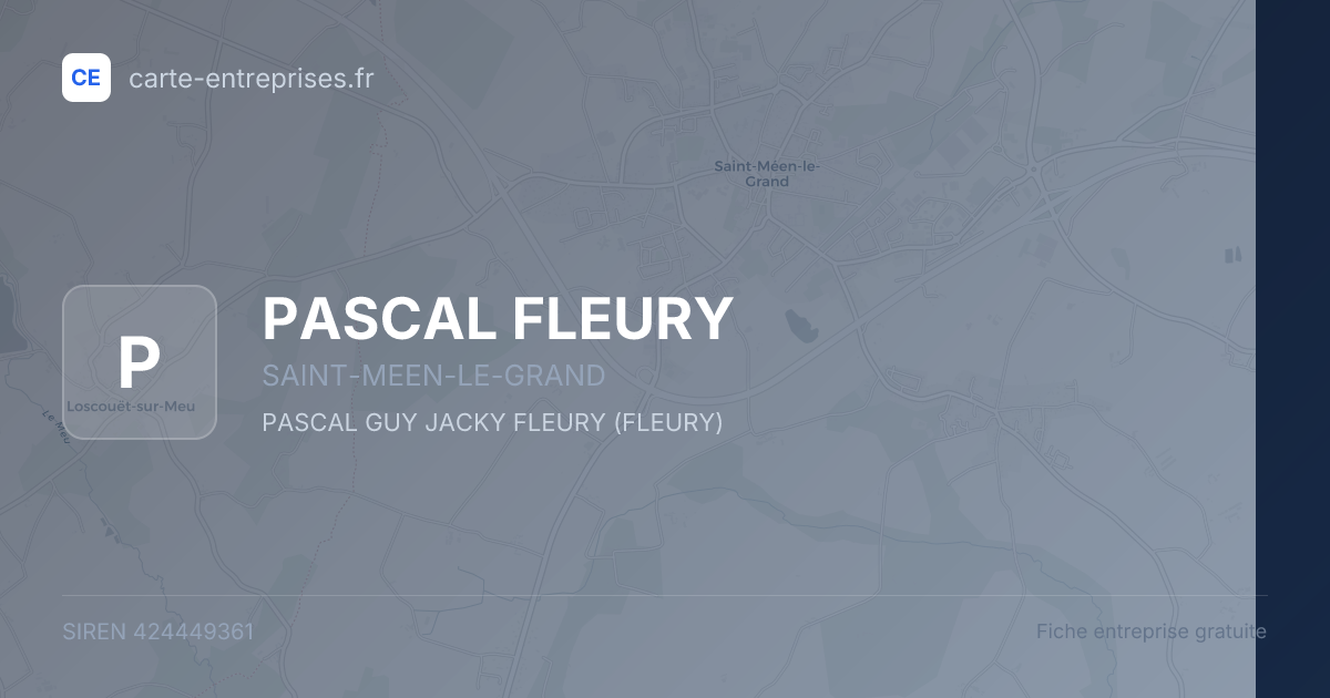 PASCAL FLEURY — 424449361 — fiche entreprise