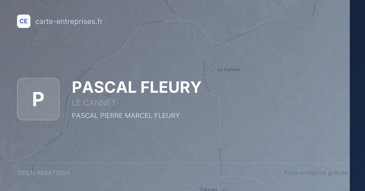 PASCAL FLEURY — 488473554 — fiche entreprise