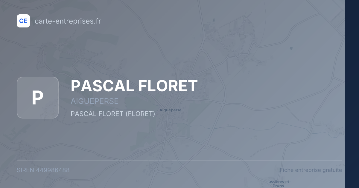PASCAL FLORET — 449986488 — fiche entreprise