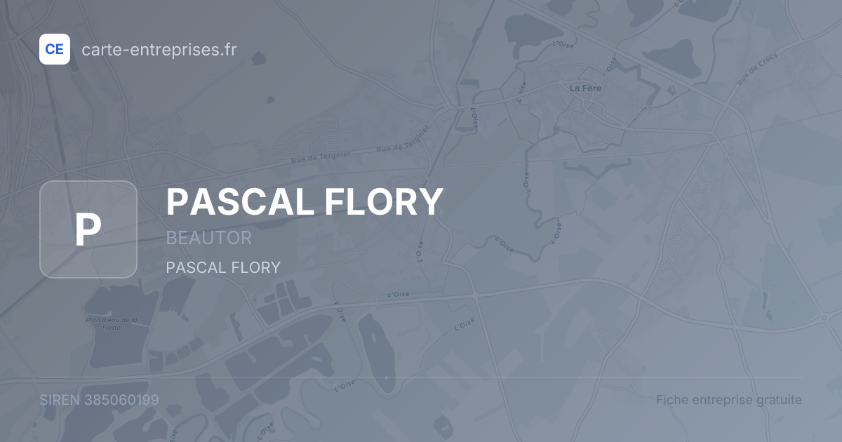 PASCAL FLORY — 385060199 — fiche entreprise