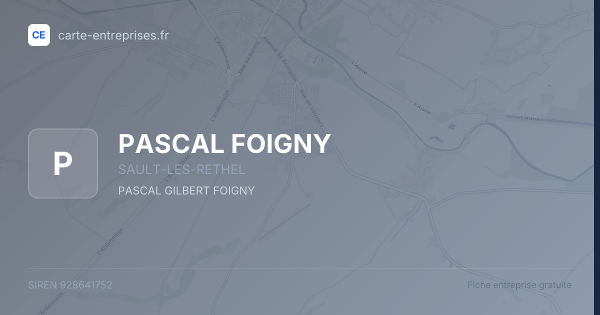 PASCAL FOIGNY — 928641752 — fiche entreprise