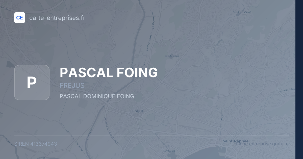 PASCAL FOING — 413374943 — fiche entreprise