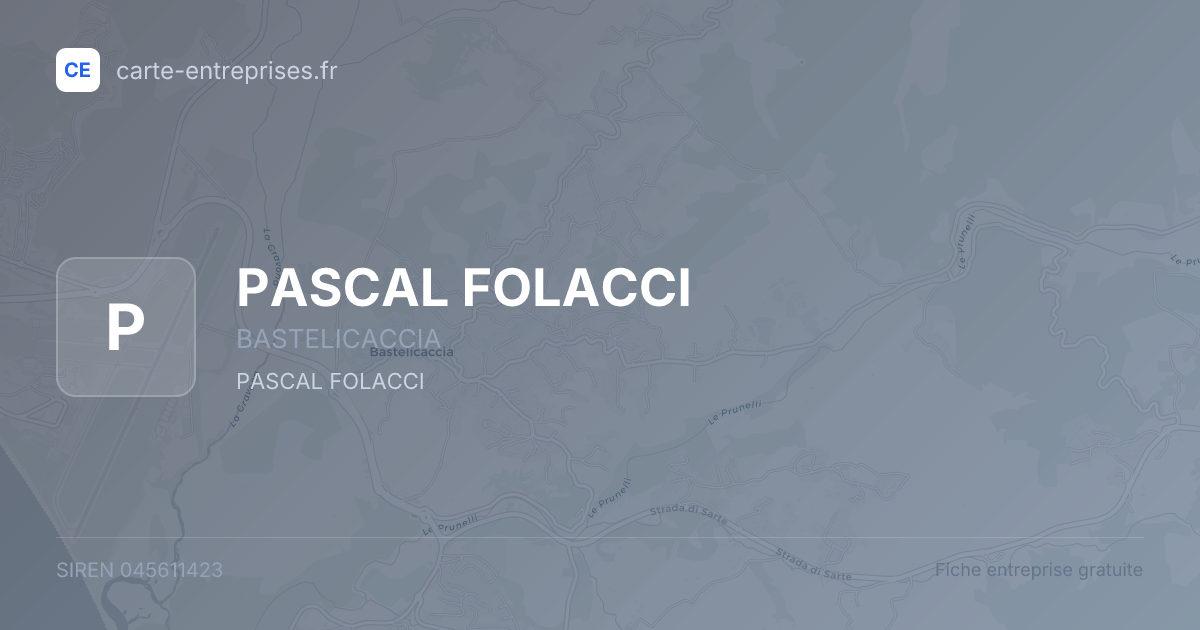PASCAL FOLACCI — 045611423 — fiche entreprise