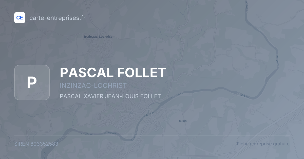 PASCAL FOLLET — 893352583 — fiche entreprise