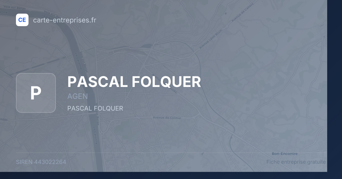 PASCAL FOLQUER — 443022264 — fiche entreprise