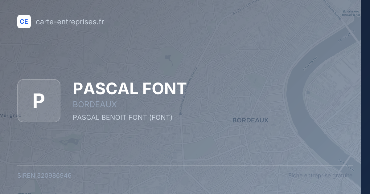 PASCAL FONT — 320986946 — fiche entreprise