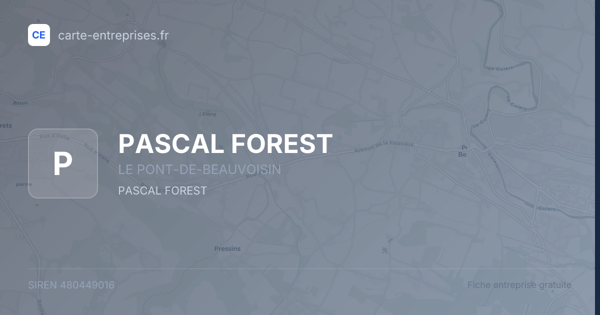 PASCAL FOREST — 480449016 — fiche entreprise
