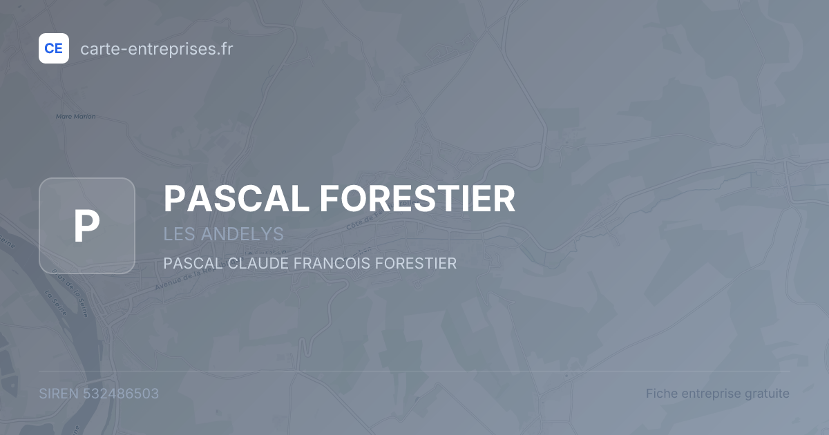 PASCAL FORESTIER — 532486503 — fiche entreprise