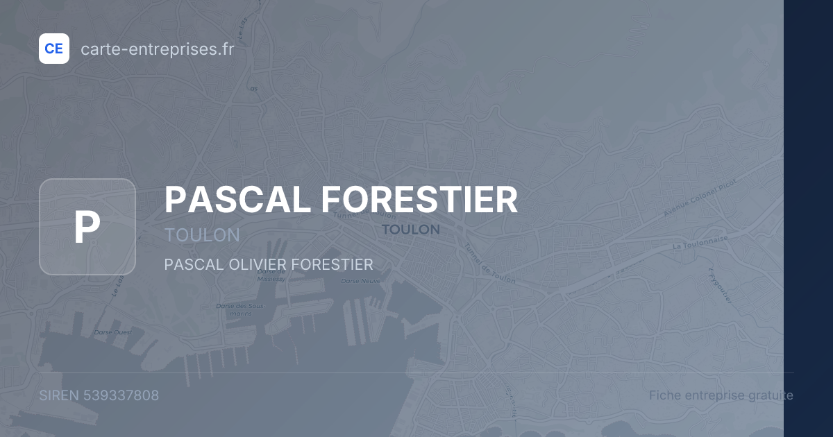 PASCAL FORESTIER — 539337808 — fiche entreprise