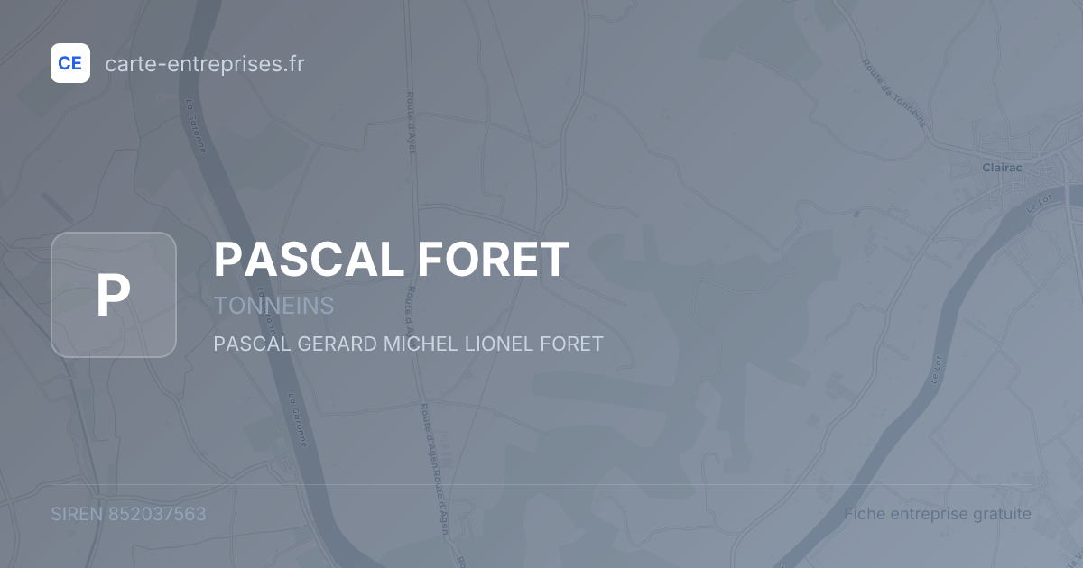PASCAL FORET — 852037563 — fiche entreprise