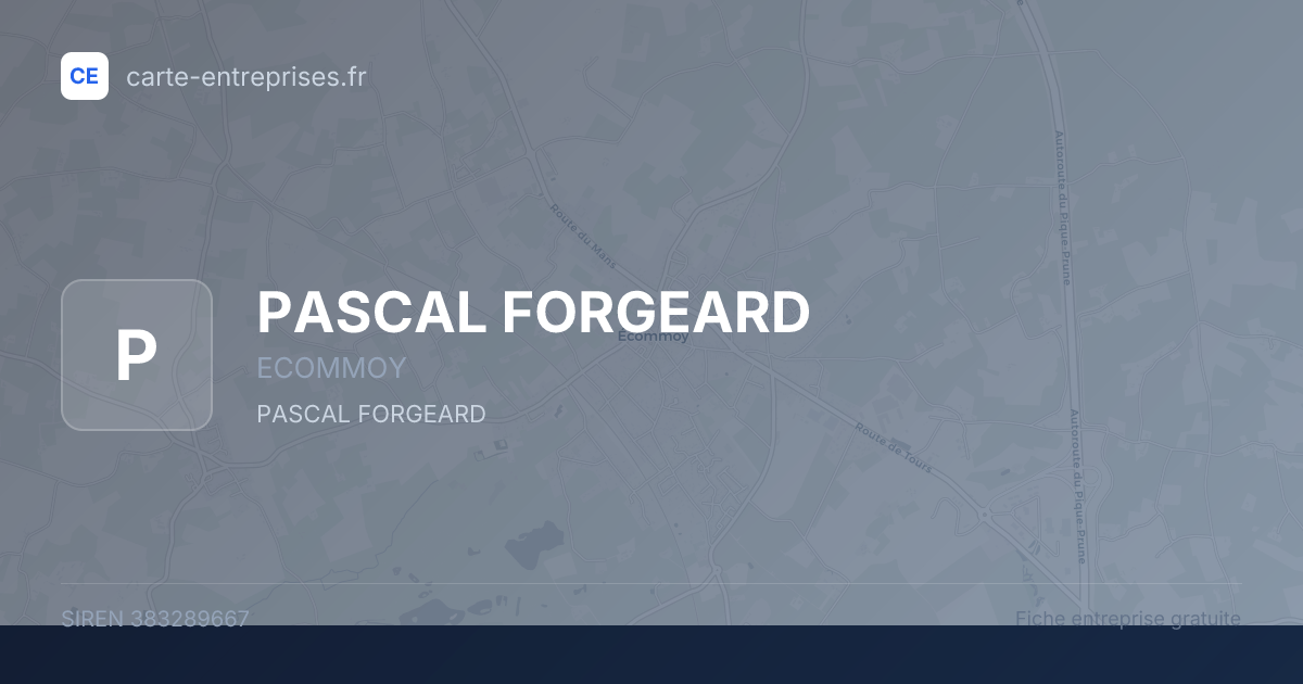 PASCAL FORGEARD — 383289667 — fiche entreprise
