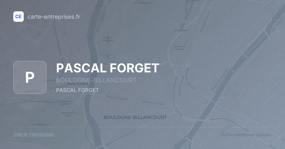 PASCAL FORGET — 318080686 — fiche entreprise