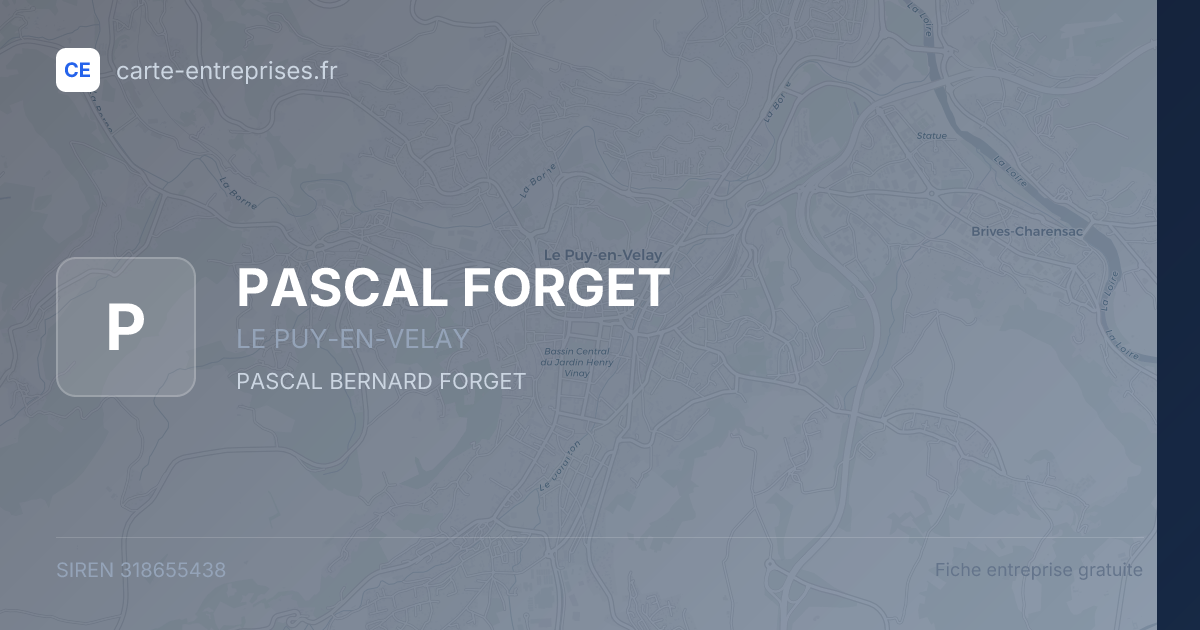 PASCAL FORGET — 318655438 — fiche entreprise