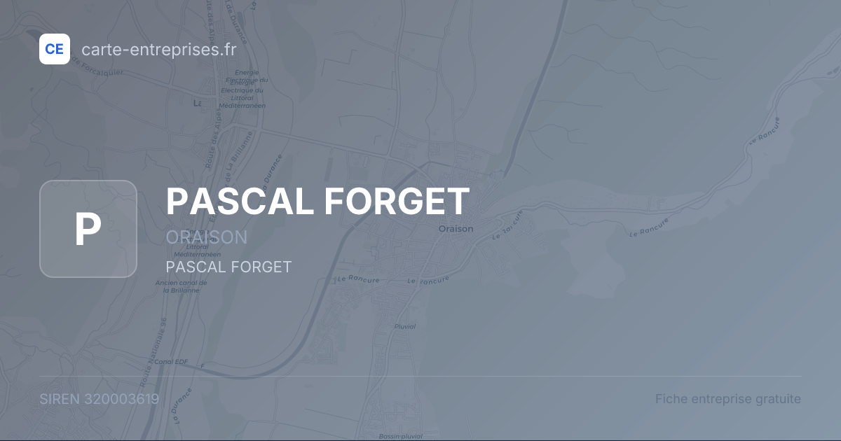 PASCAL FORGET — 320003619 — fiche entreprise
