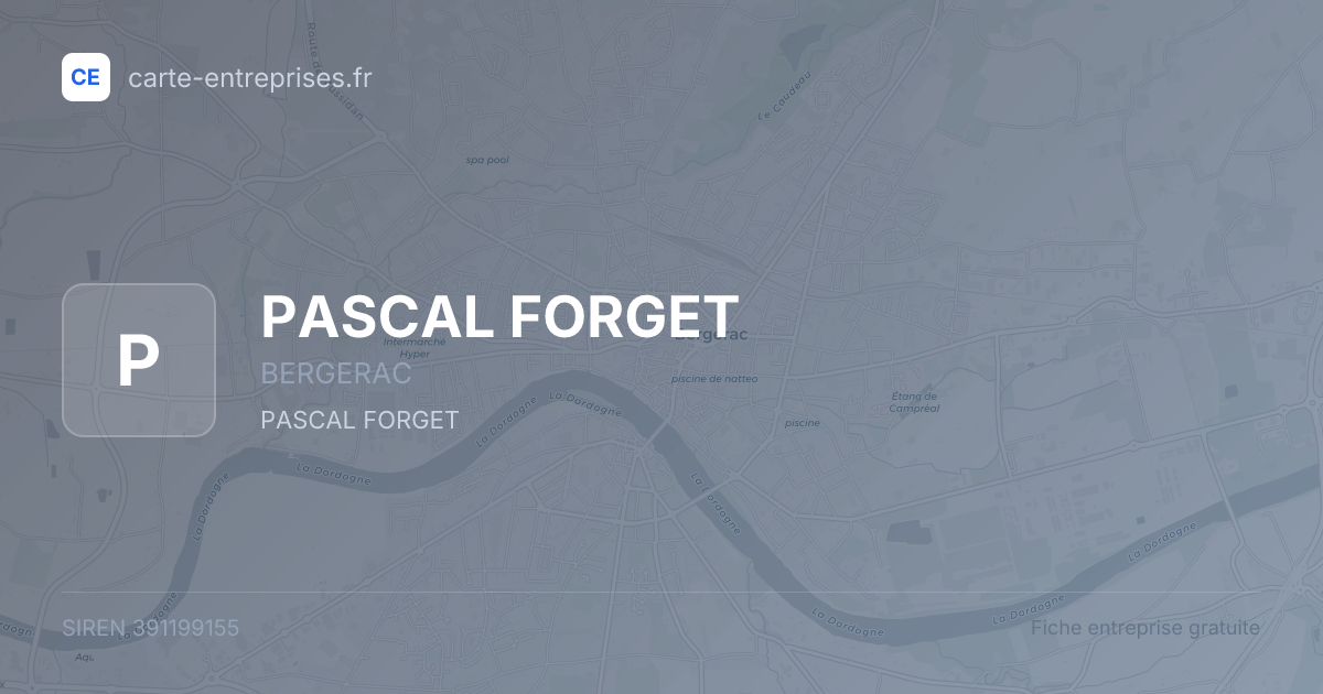PASCAL FORGET — 391199155 — fiche entreprise