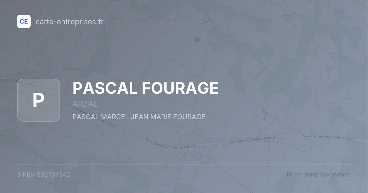 PASCAL FOURAGE — 892787342 — fiche entreprise