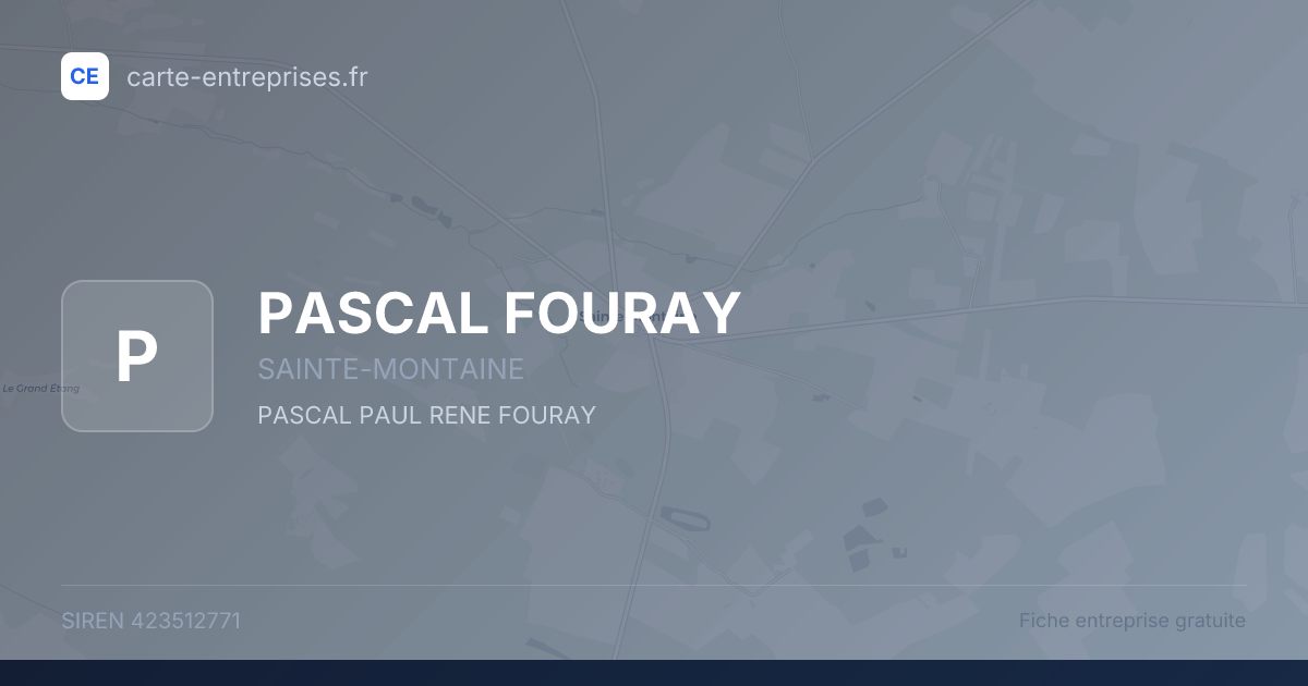 PASCAL FOURAY — 423512771 — fiche entreprise