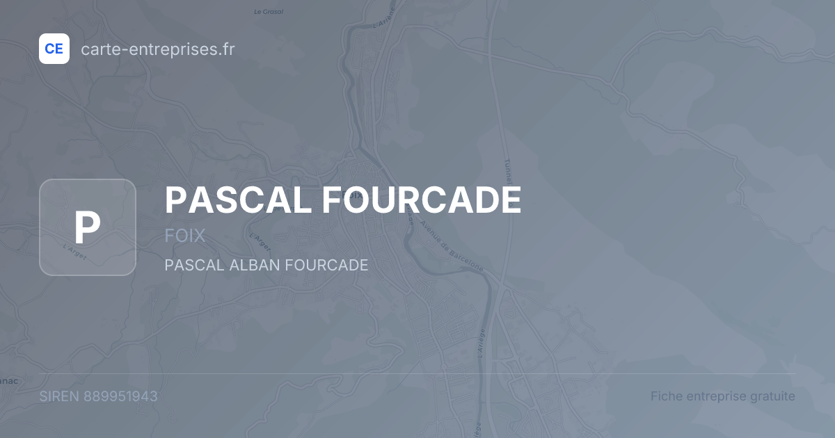 PASCAL FOURCADE — 889951943 — fiche entreprise