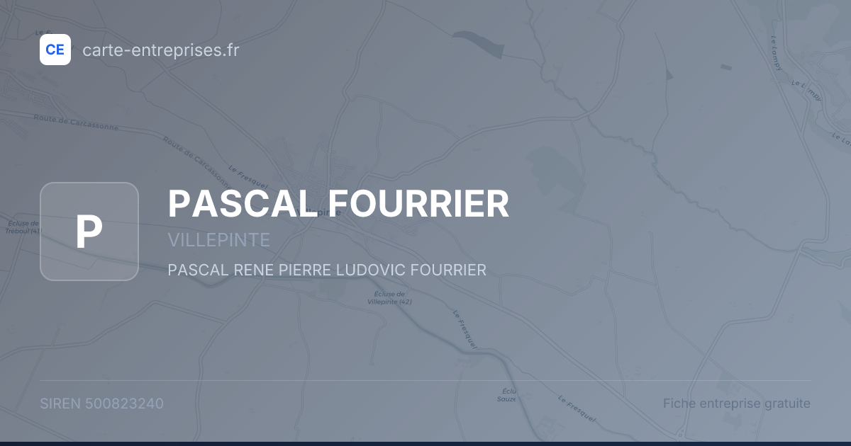 PASCAL FOURRIER — 500823240 — fiche entreprise