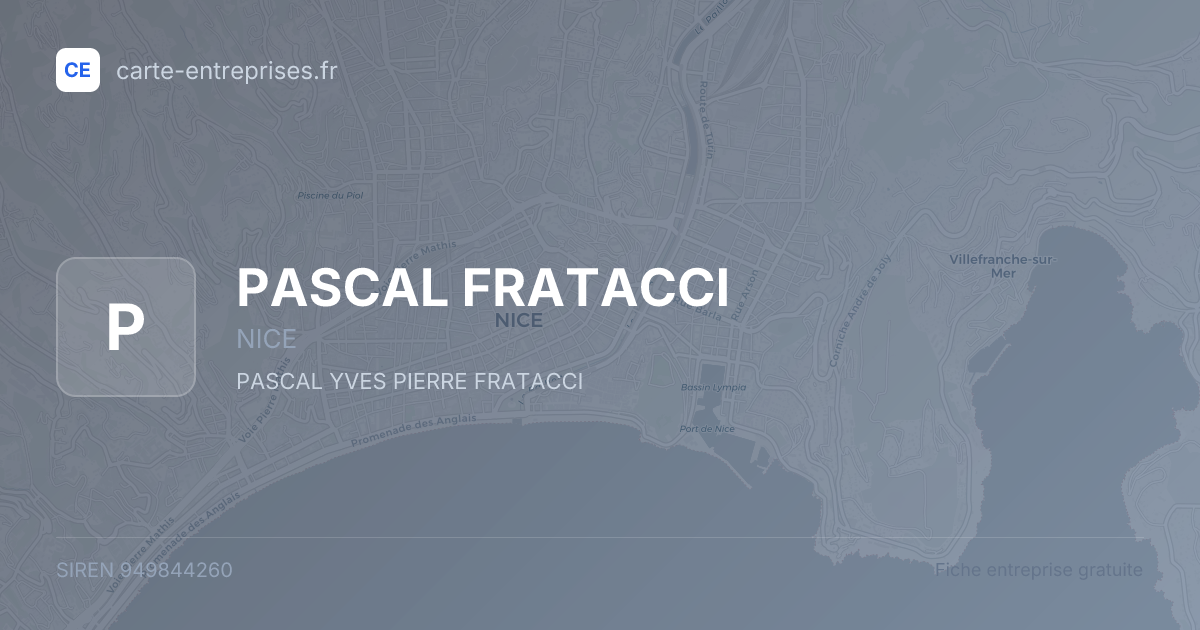 PASCAL FRATACCI — 949844260 — fiche entreprise