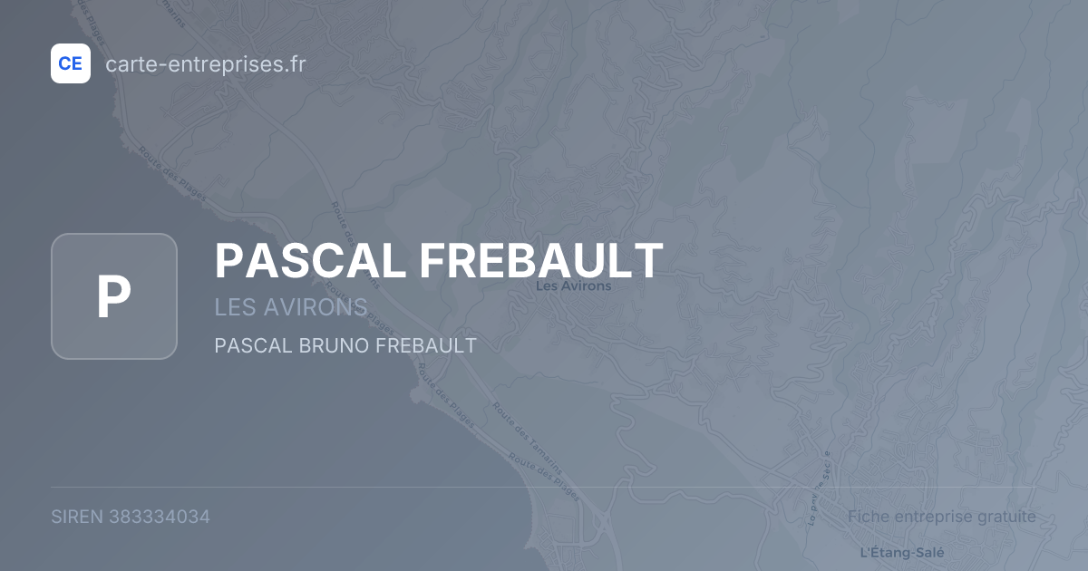 PASCAL FREBAULT — 383334034 — fiche entreprise