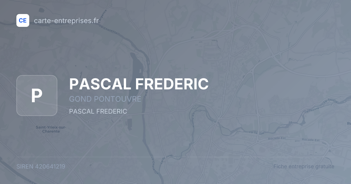 PASCAL FREDERIC — 420641219 — fiche entreprise