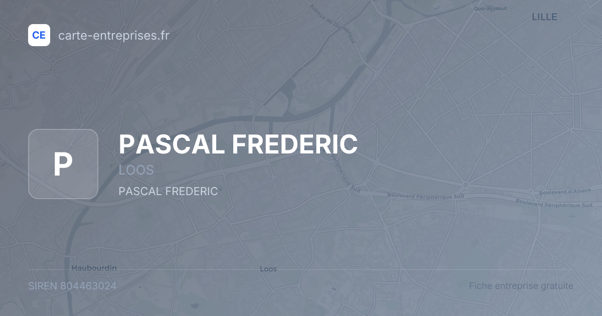 PASCAL FREDERIC — 804463024 — fiche entreprise