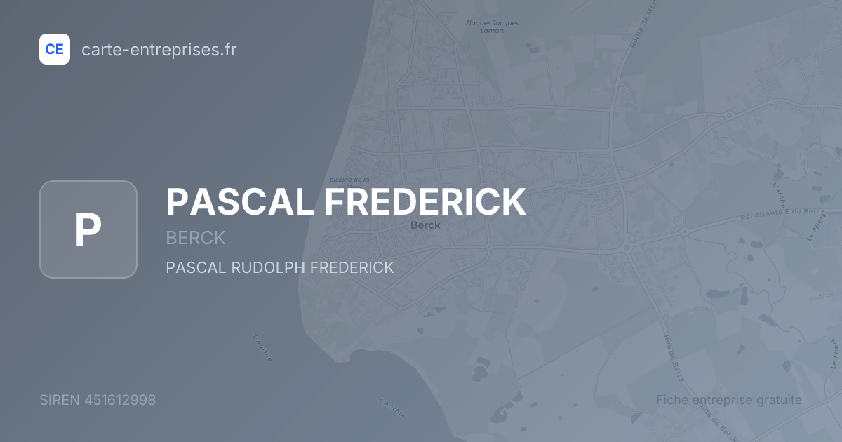 PASCAL FREDERICK — 451612998 — fiche entreprise