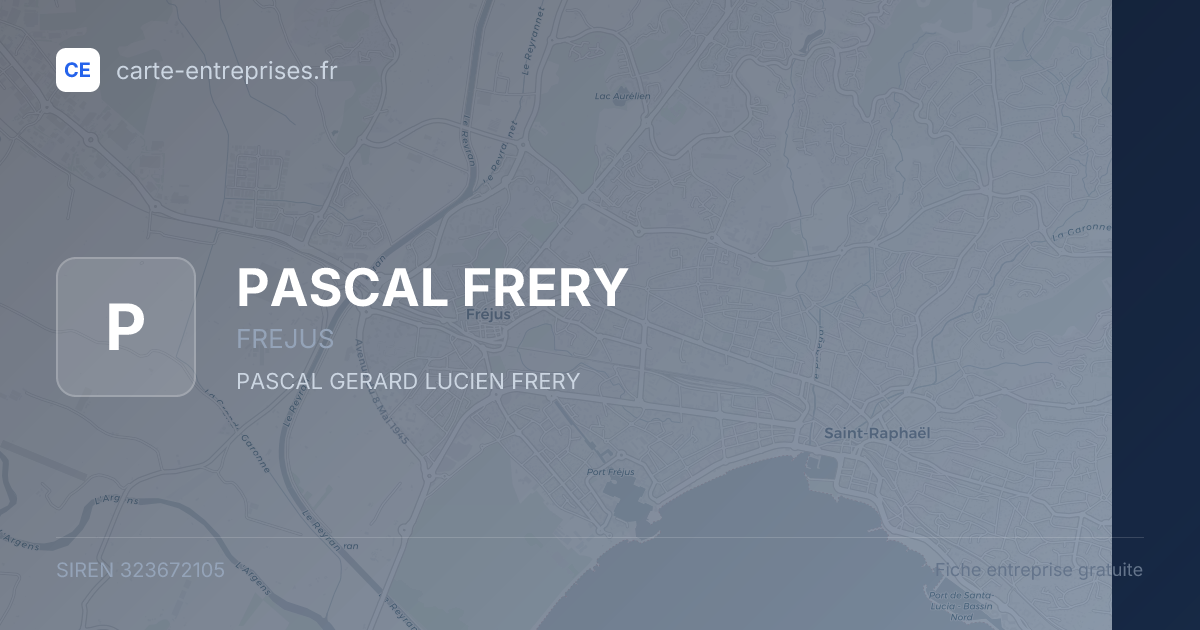 PASCAL FRERY — 323672105 — fiche entreprise