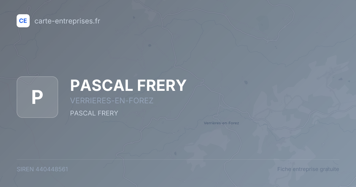 PASCAL FRERY — 440448561 — fiche entreprise