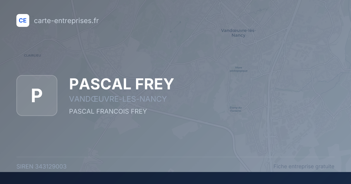 PASCAL FREY — 343129003 — fiche entreprise