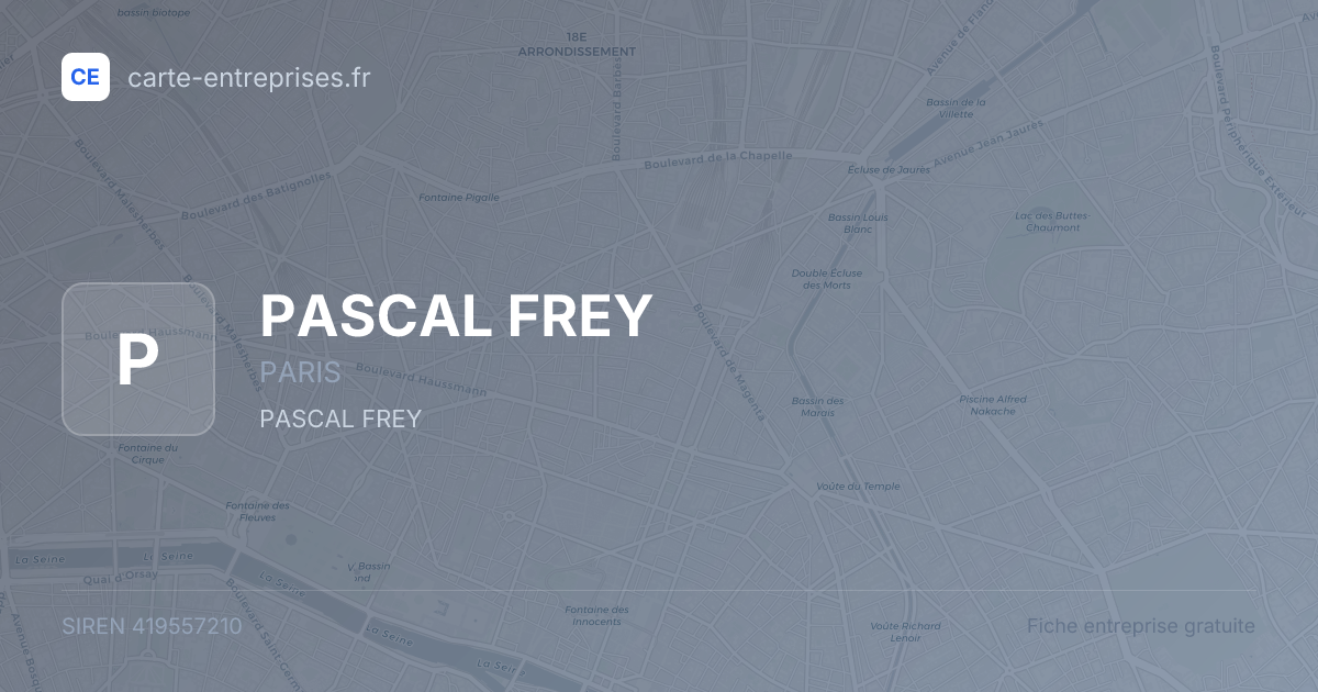 PASCAL FREY — 419557210 — fiche entreprise