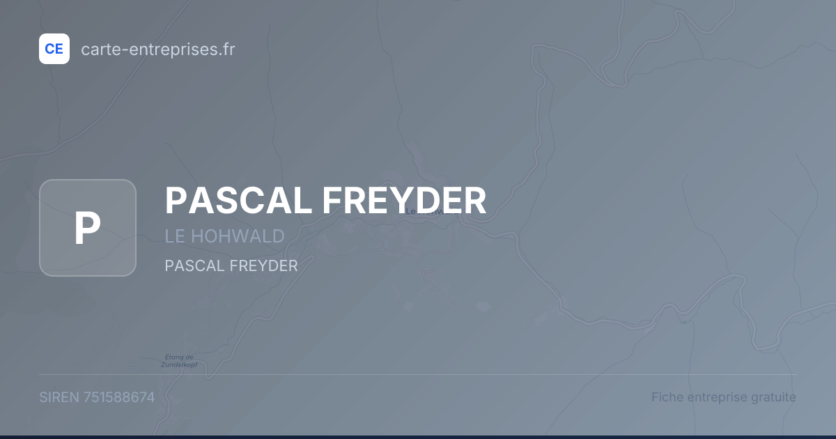 PASCAL FREYDER — 751588674 — fiche entreprise