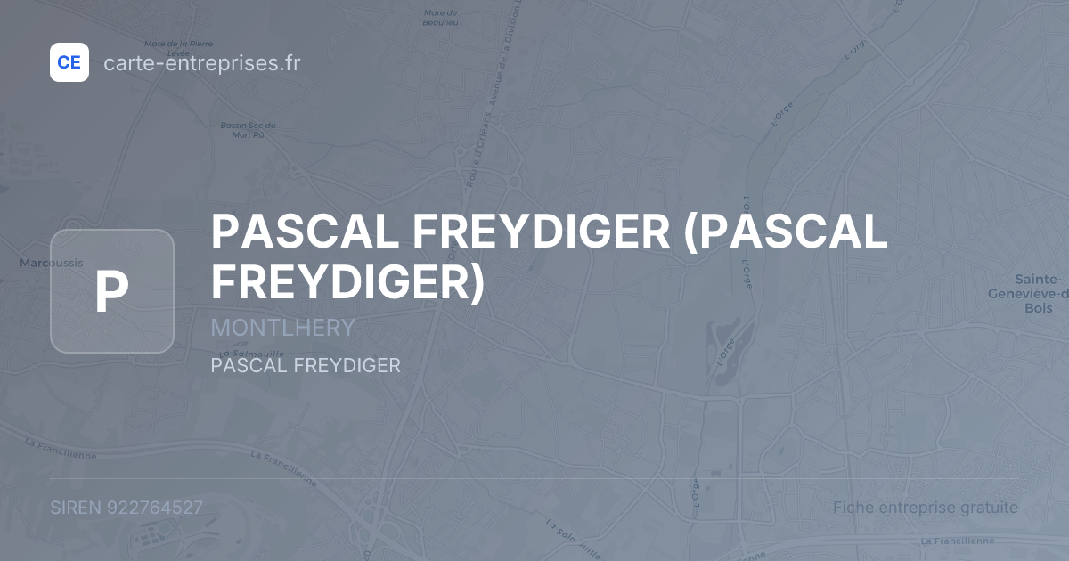 PASCAL FREYDIGER — 922764527 — fiche entreprise