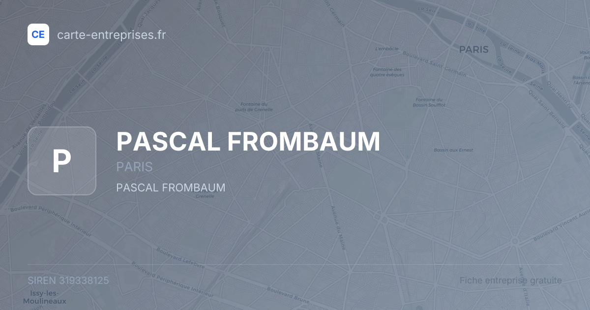 PASCAL FROMBAUM — 319338125 — fiche entreprise