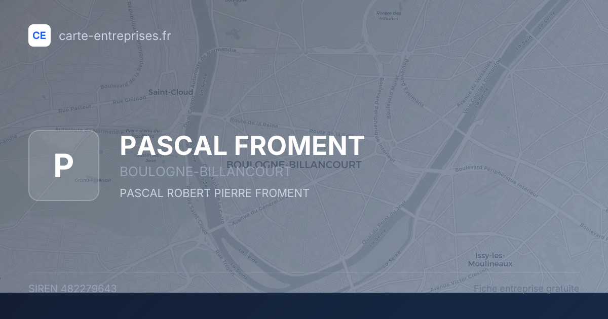 PASCAL FROMENT — 482279643 — fiche entreprise