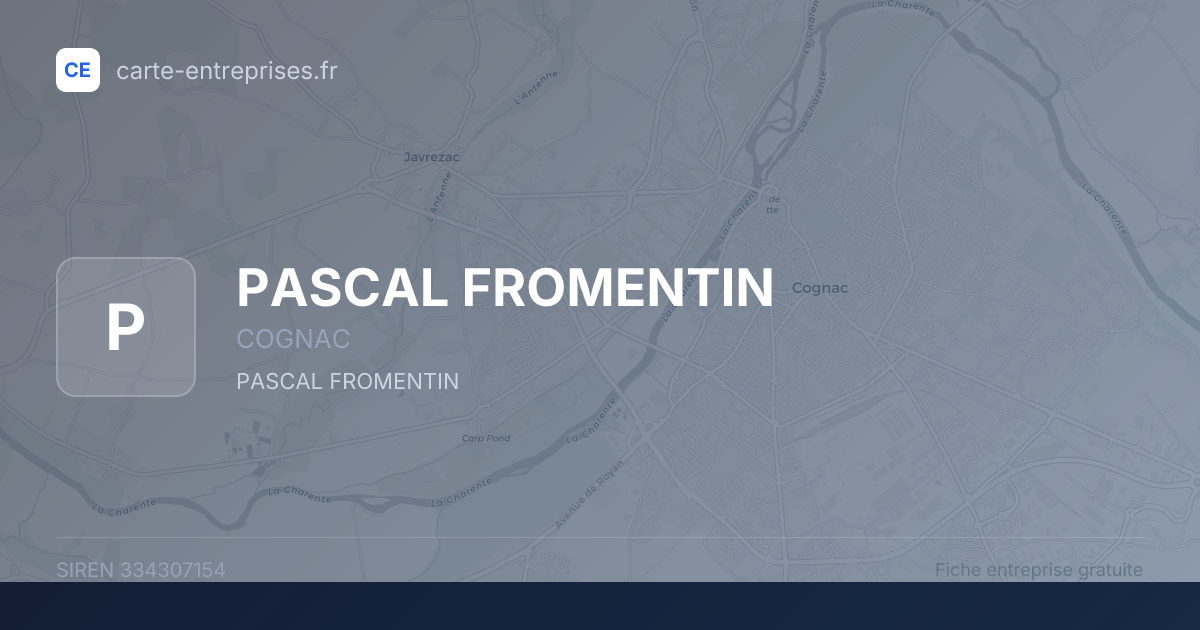 PASCAL FROMENTIN — 334307154 — fiche entreprise