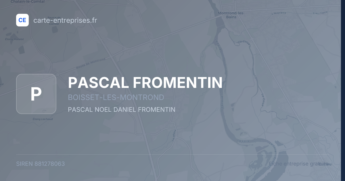PASCAL FROMENTIN — 881278063 — fiche entreprise
