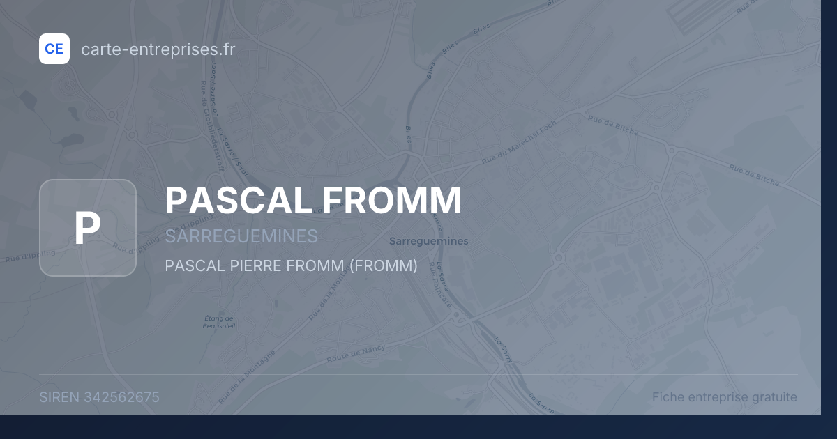 PASCAL FROMM — 342562675 — fiche entreprise